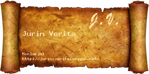 Jurin Verita névjegykártya